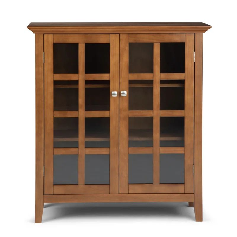 Acadian Freestanding Adjustable Shelving Medium Storage Cabinet in Light Golden Brown