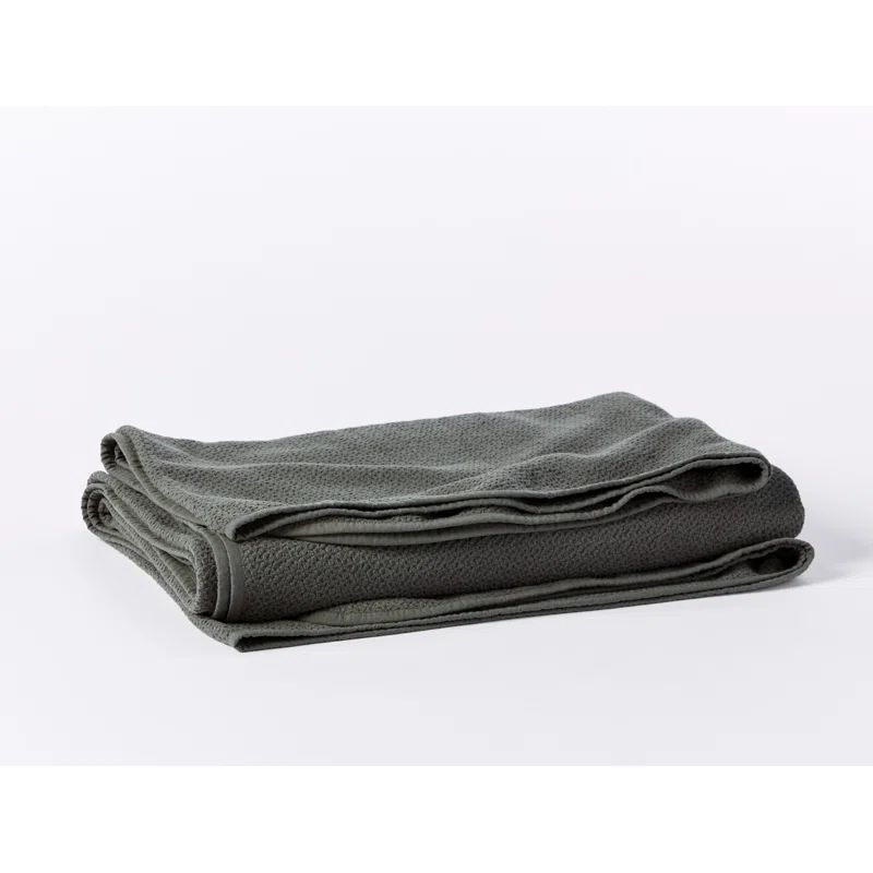Full Pewter Organic Cotton Woven Throw Blanket