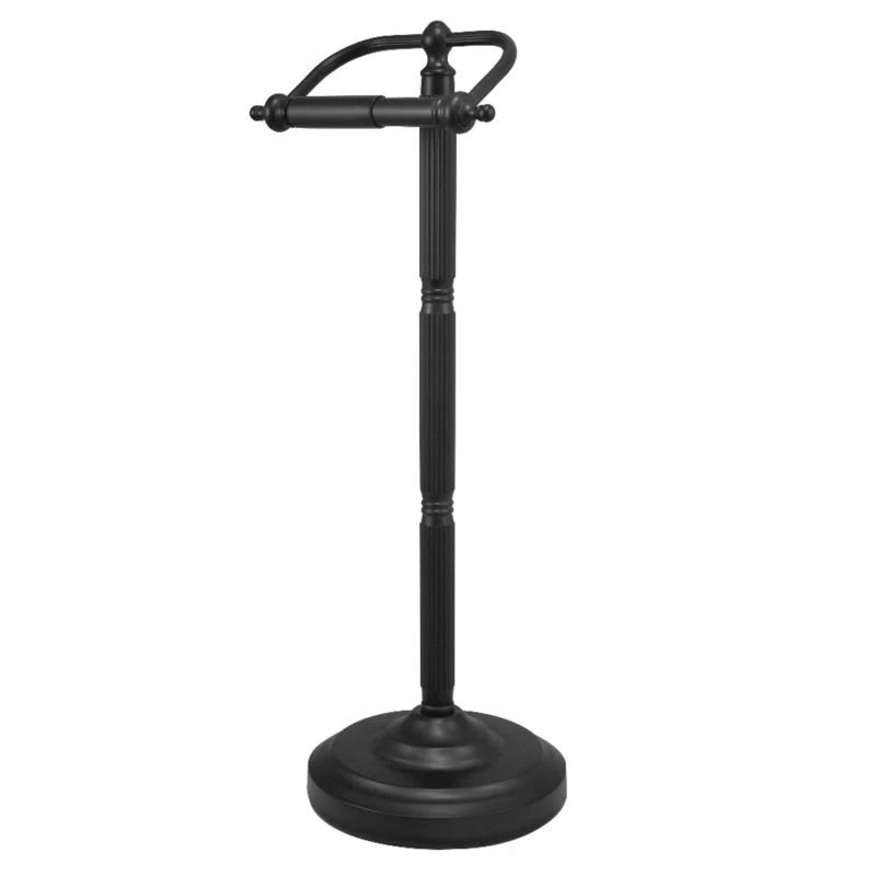Matte Black Freestanding Traditional Toilet Paper Holder