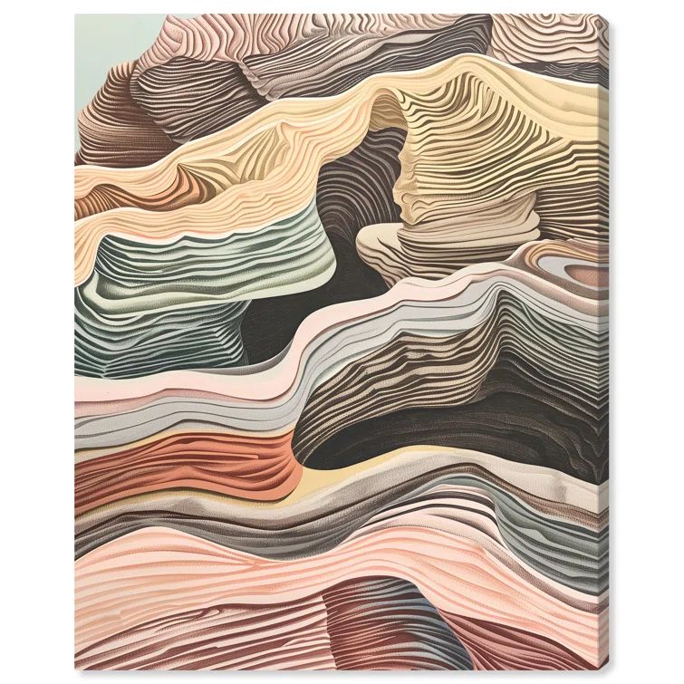Coyote Tan and Multicolor Abstract Canvas Wall Art, 24" x 30"