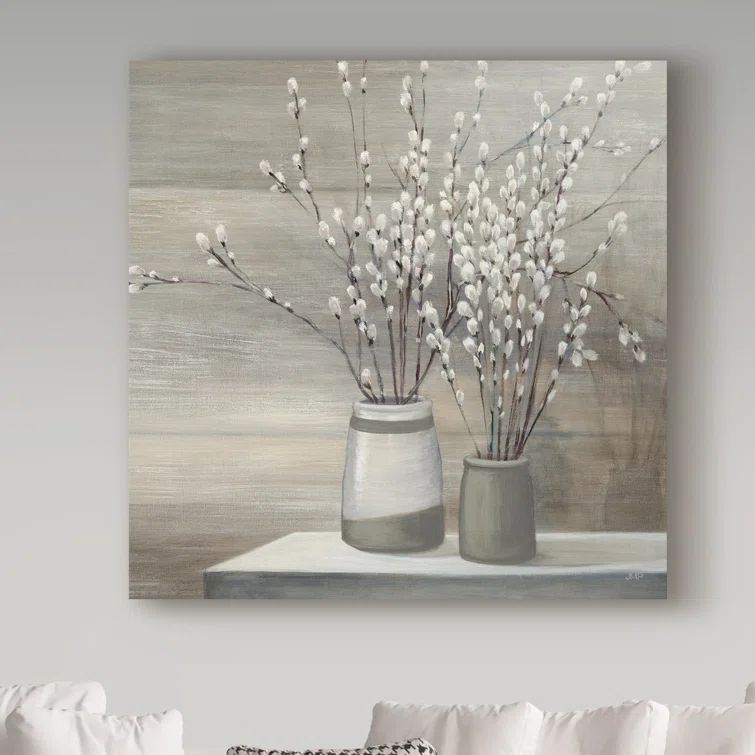 Julia Purinton Gray and Beige Abstract Canvas Art, 24'' x 24''
