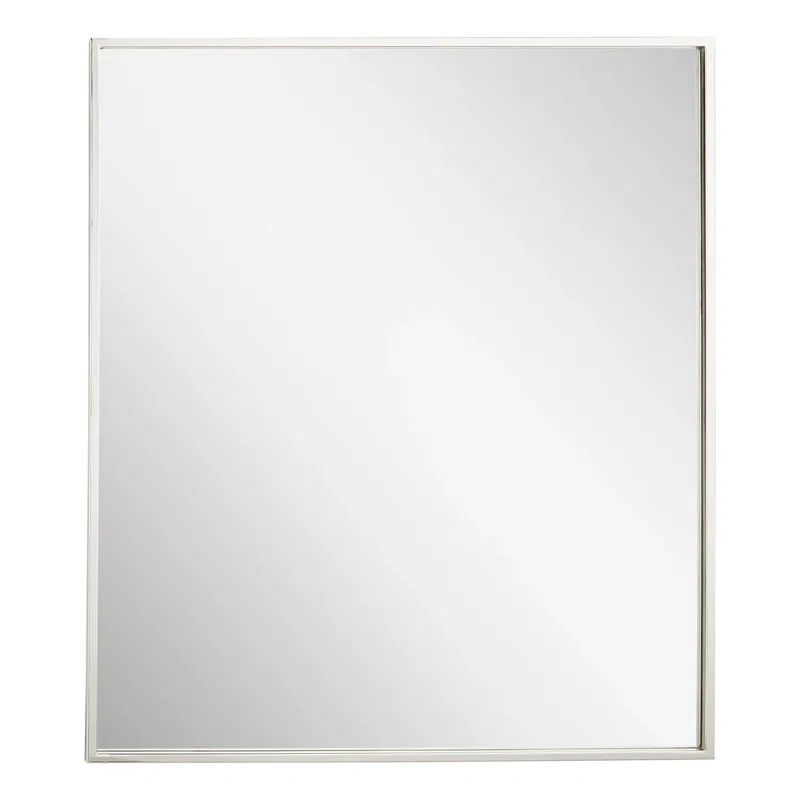 Rectangular Nickel Framed Bathroom Vanity Mirror