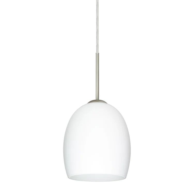 Lucia Satin Nickel Mini Pendant Light with Opal Glass