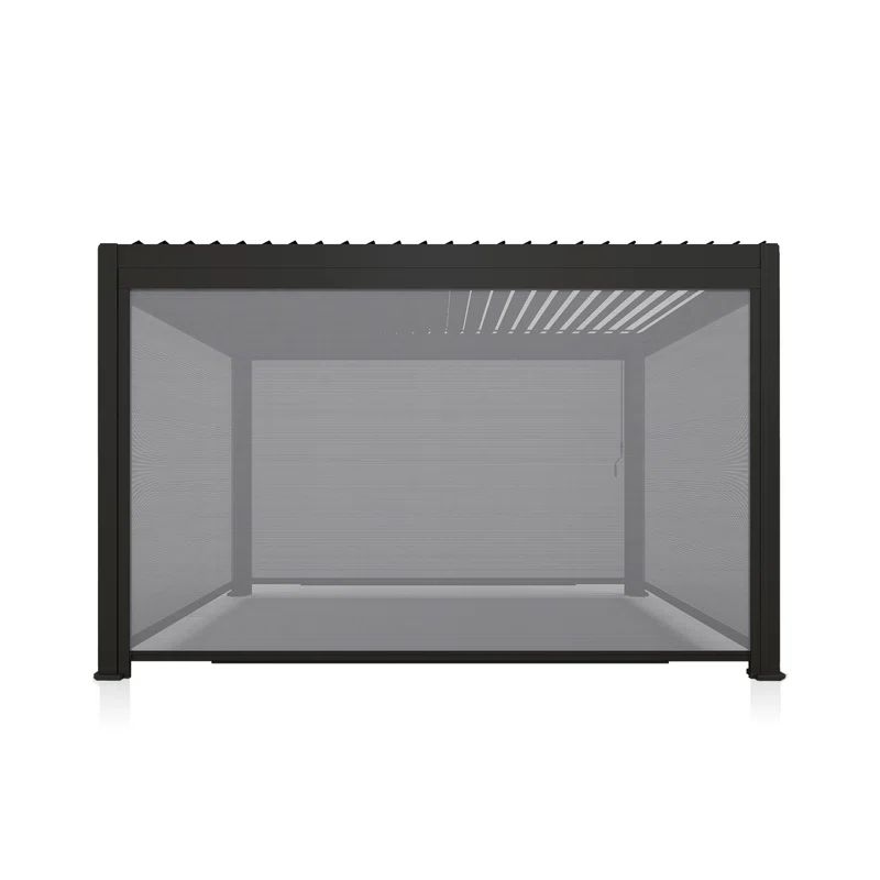 Charcoal Gray 13ft Aluminum Pull Down Privacy Screen for Pergola