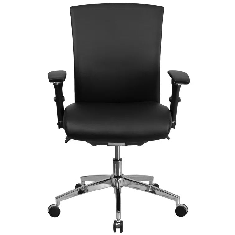 ErgoFlex Mid-Back Executive Black LeatherSoft Adjustable Swivel Chair