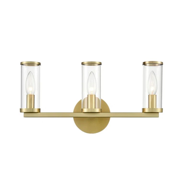 Revolve Natural Brass 3-Light Bathroom Vanity Fixture