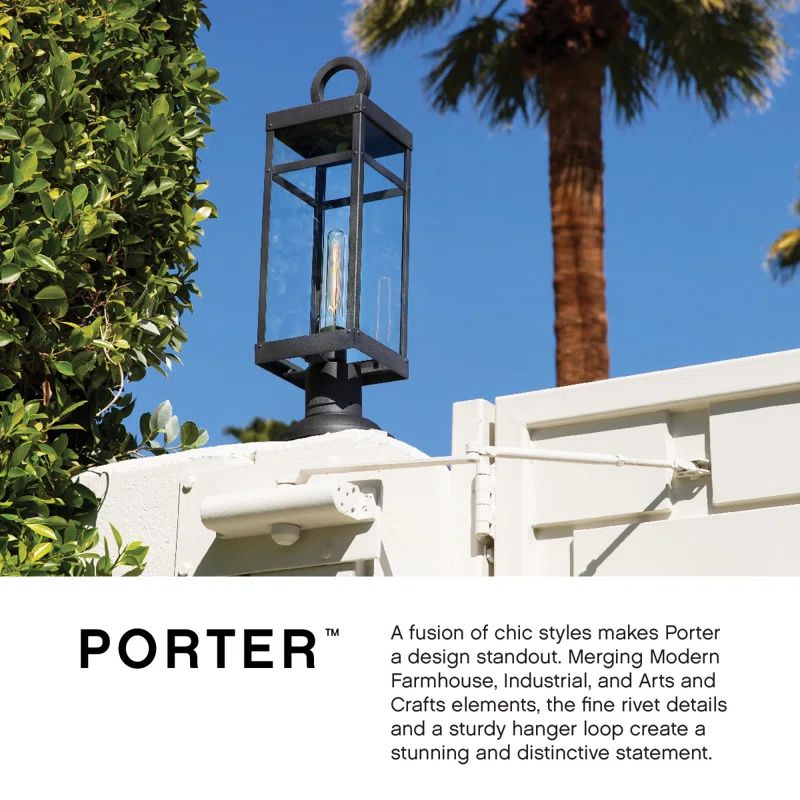 Oil Rubbed Bronze LED Outdoor Post Lantern with Clear Glass