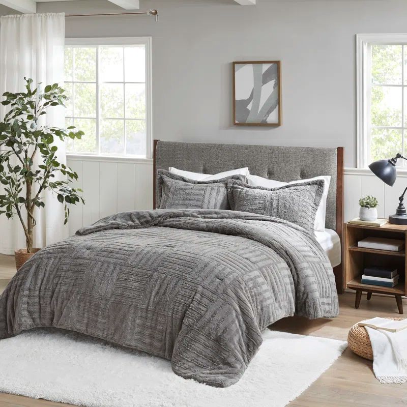 Gray Full Down Alternative Microfiber Comforter Set