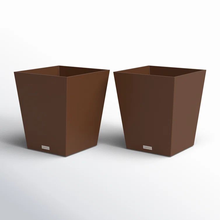 Espresso 18" Recycled Plastic Indoor/Outdoor Planter Set