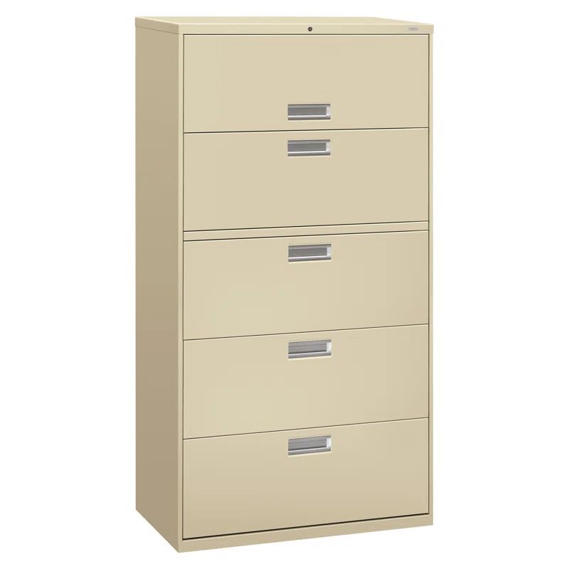 Brigade 36" Putty 5-Drawer Lockable Legal Size Filing Cabinet