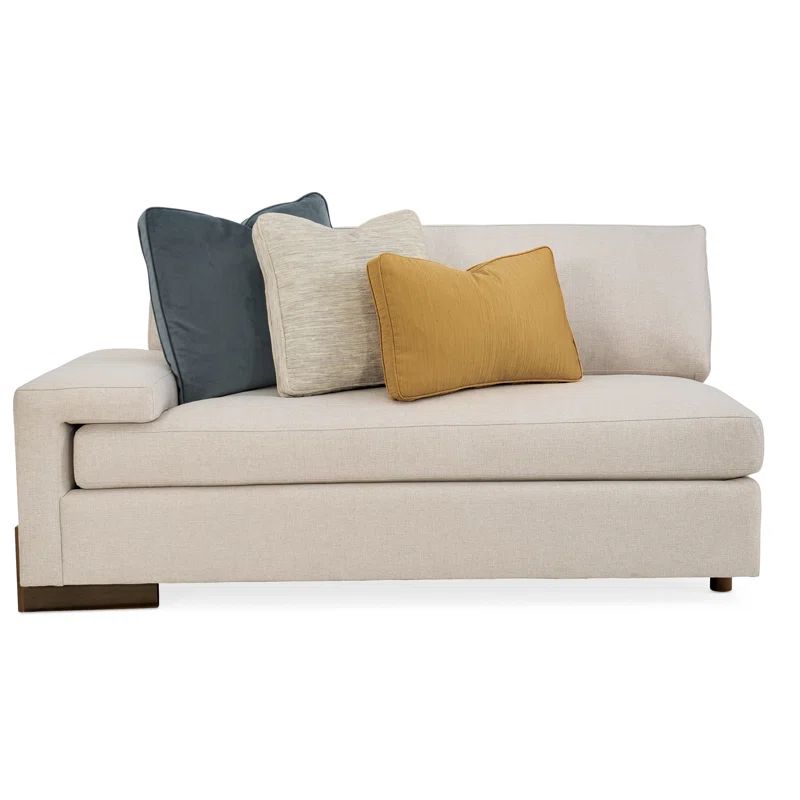 Smoked Sable Linen Herringbone 2-Piece Sectional Sofa