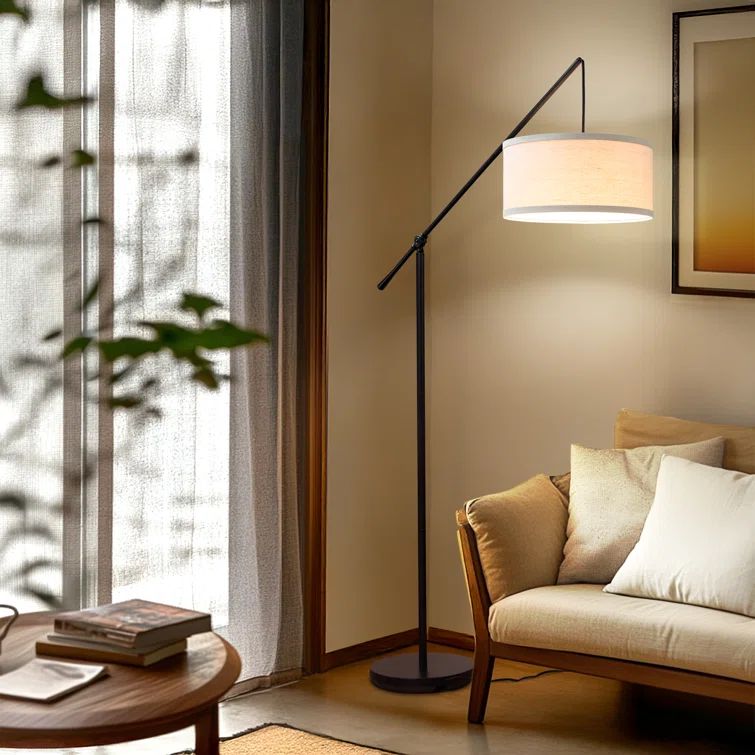 Hudson Kids' Adjustable Black Arc LED Floor Lamp, 70" Height