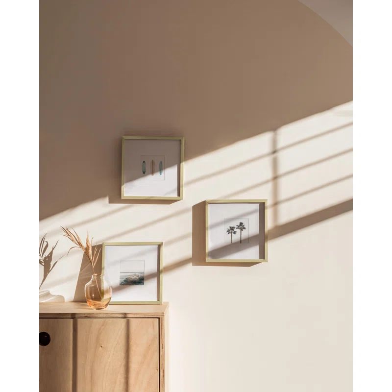 Gold Aluminum Square Wall-Mounted Poster Frames Set