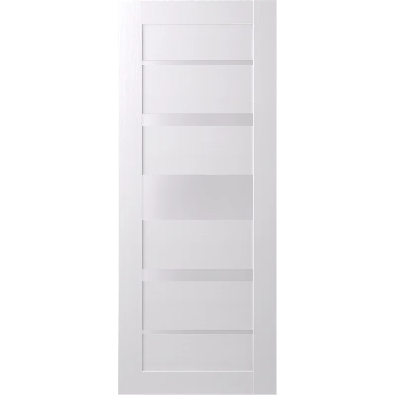Bianco Noble Frosted Glass Solid Core Wood Interior Door