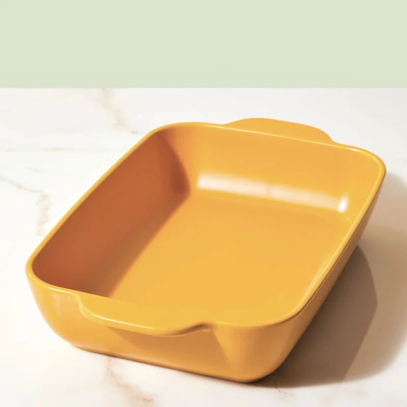 Mustard Yellow Ceramic Non-stick Rectangular Baking Dish, 9-Inch x 13-Inch