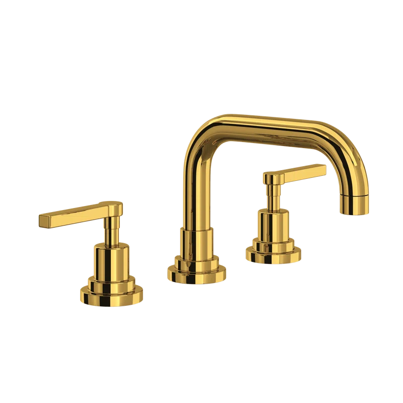 Modern Milan Polished Nickel 8" Brass Widespread Bathroom Faucet