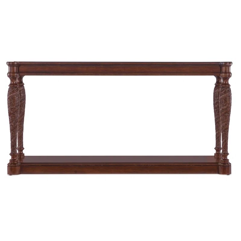 Charleston 64'' Brown Cherry Wood Console Table with Storage