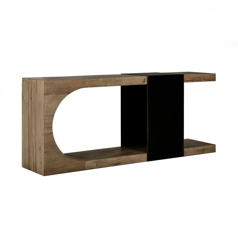 Danica Rectangular Black and Brown Oak Console Table