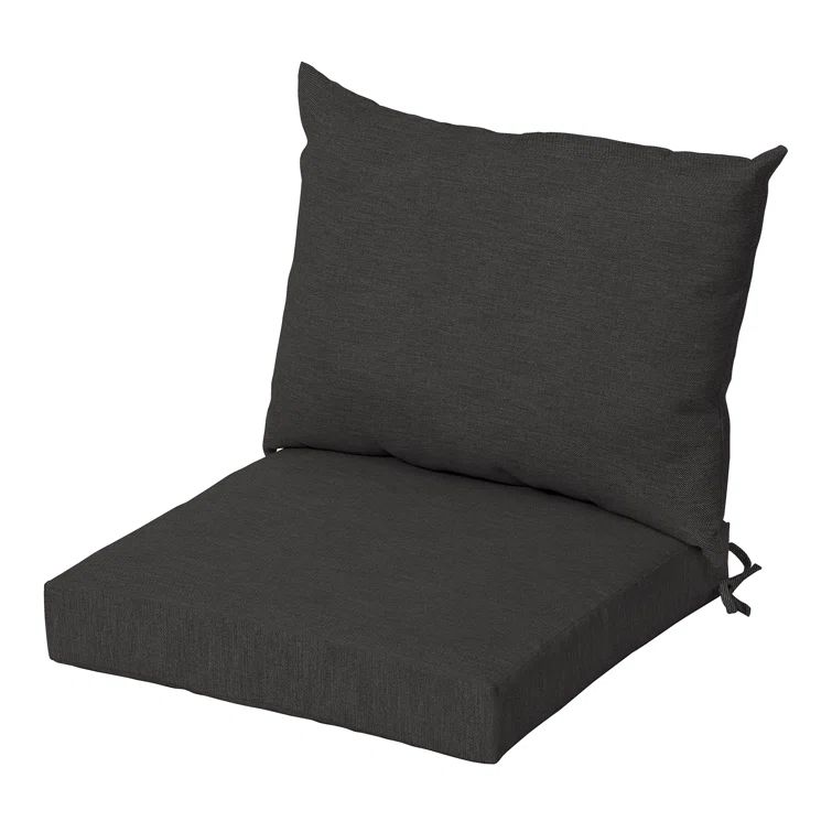 Ink Charcoal Black Recycled Fabric Outdoor Dining Chair Cushion Set