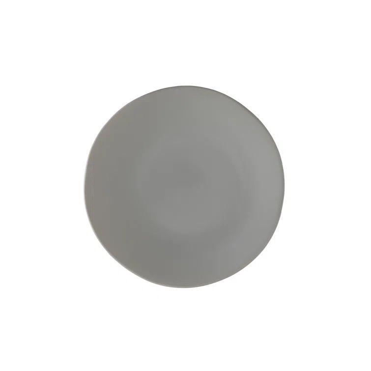 Smoke Gray Ceramic 8" Salad Plate Set