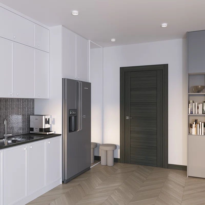 Gray Oak Solid Core Louver Interior Door Slab