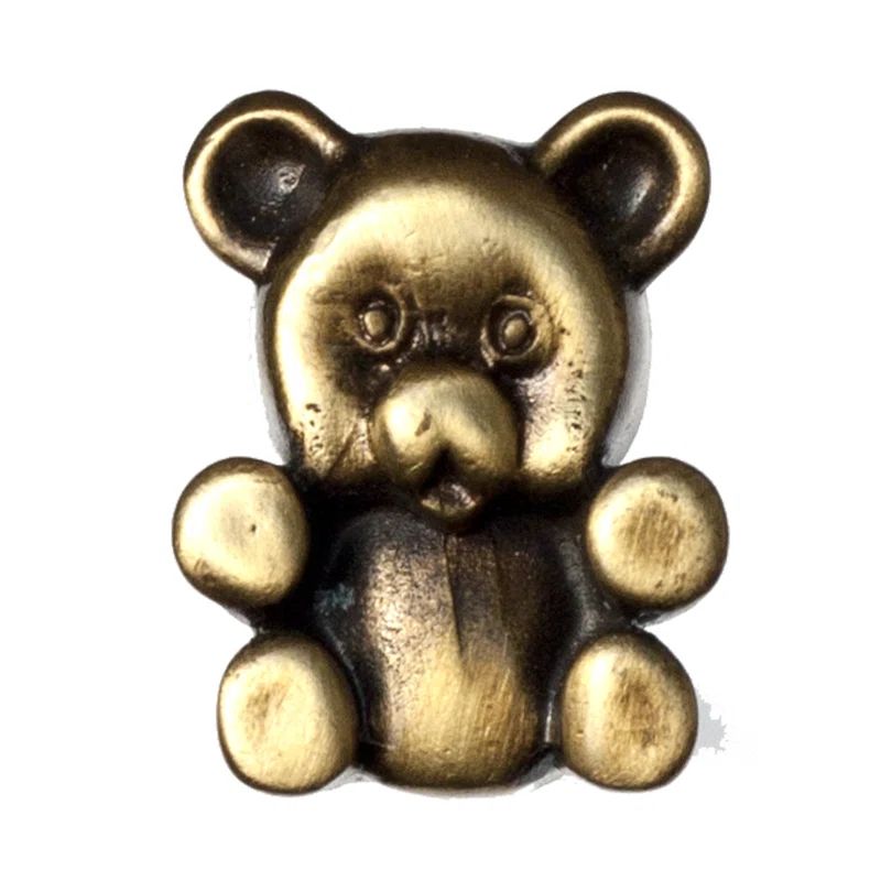 Antique Brass Teddy Bear Cabinet Knob