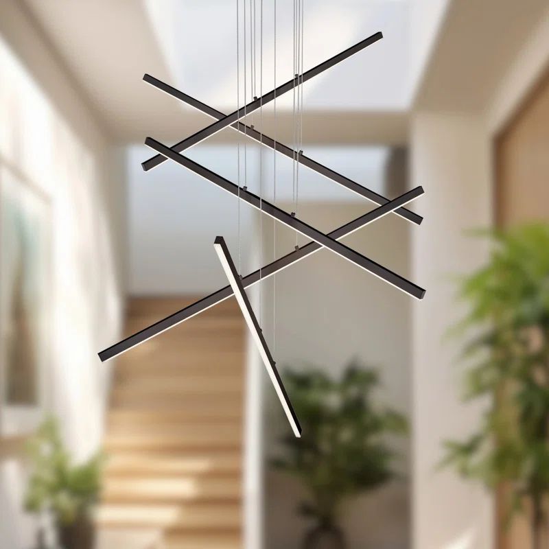 Vega Black Glass LED Kitchen Island Pendant Light