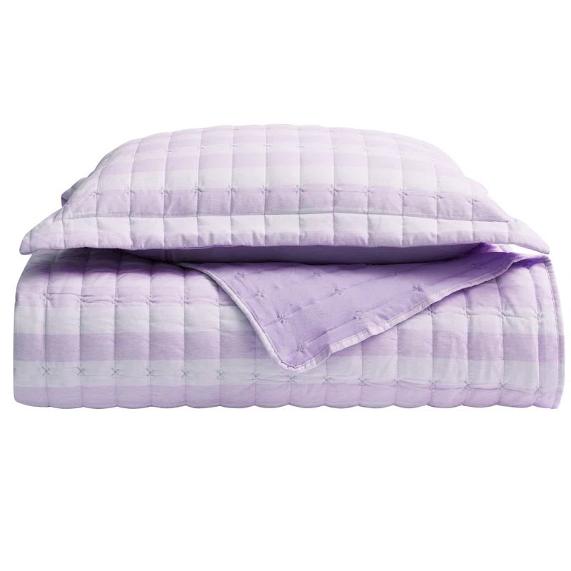 King Eggplant Microfiber Reversible Quilt Set with Pillow Shams