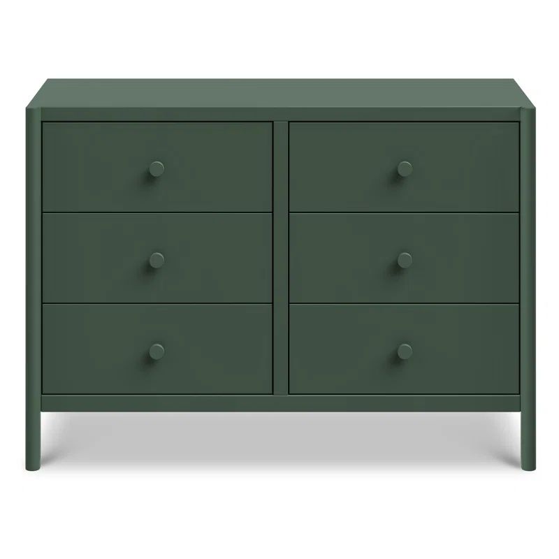 Forest Green Pine 6-Drawer Horizontal Double Dresser