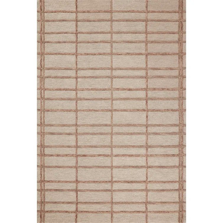 Handmade Rose and Blush Wool Striped Runner Rug