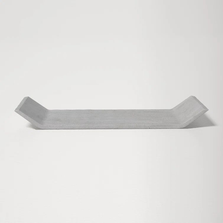 Lunar Elegance 16x12 Light Grey Polystone Decorative Tray