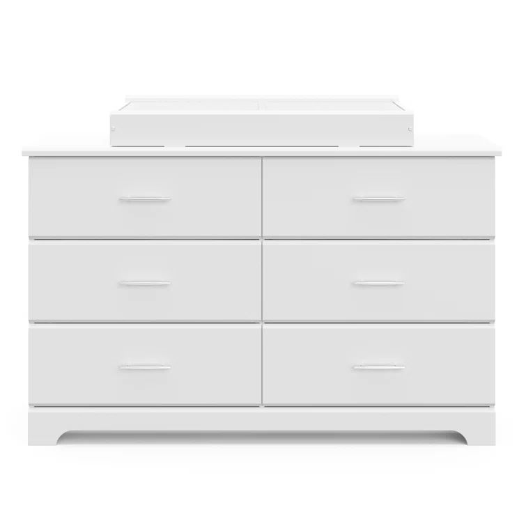 Brookside White 6-Drawer Nursery Double Dresser - GREENGUARD Certified
