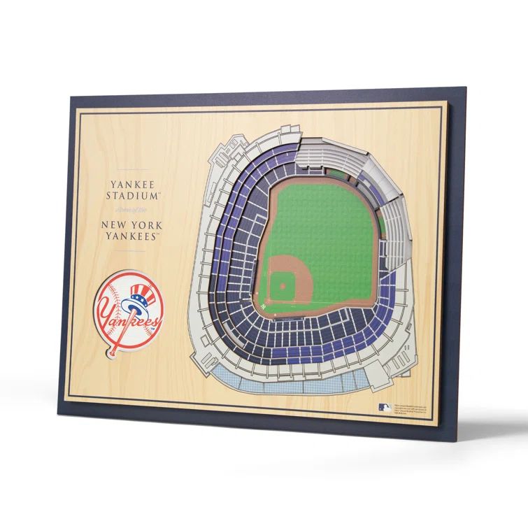 New York Yankees 3D Stadium Wall Art in Timber Frame