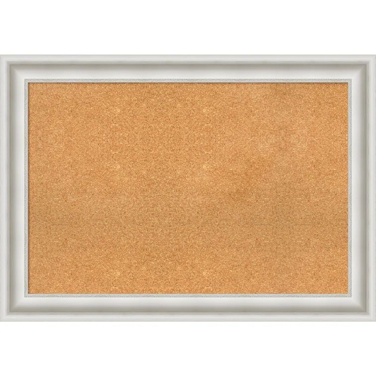 Parlor Silver Framed Natural Cork Bulletin Board 42" x 30"