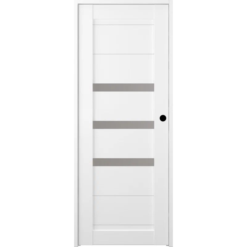 Dora White Frosted Glass Composite Prehung Interior Door