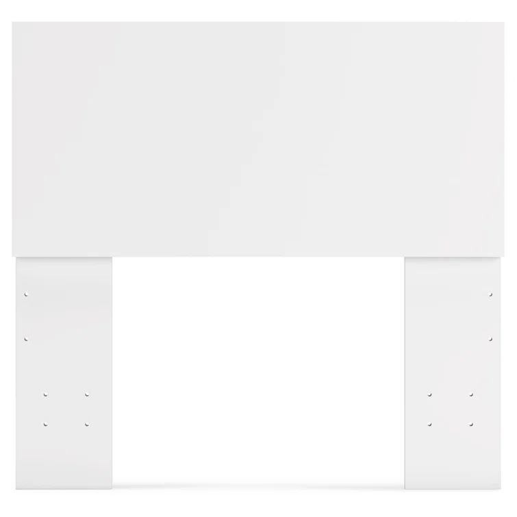 White Twin Wood Panel Bed with Adjustable Height