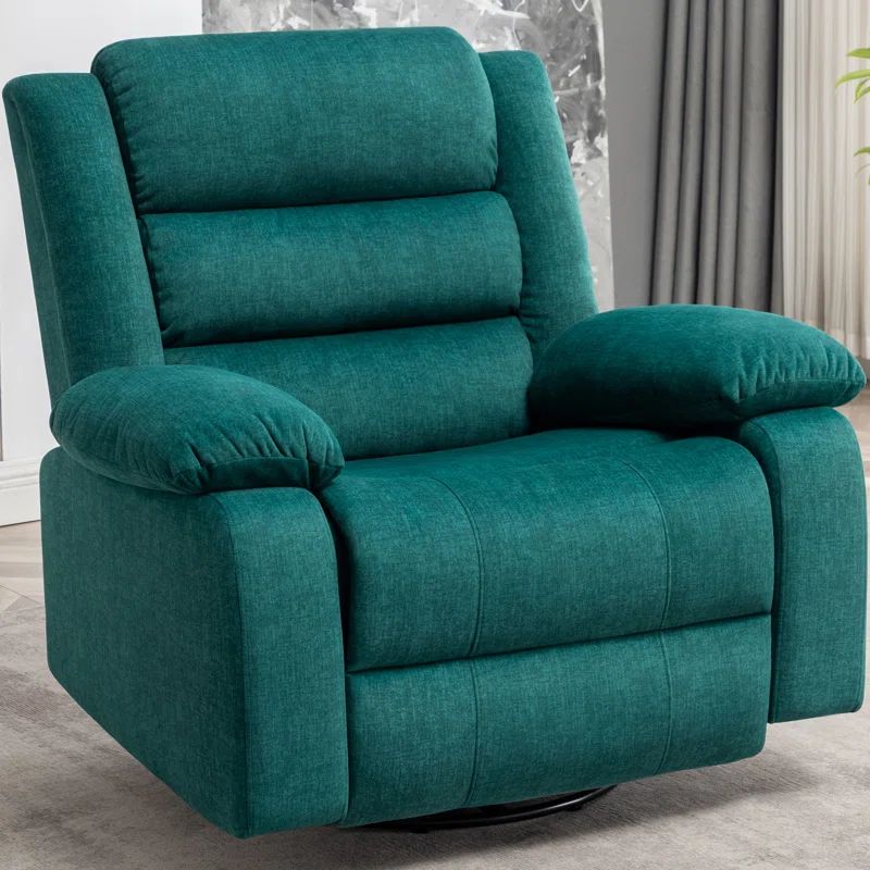 Ellisse Green Wool Oversized Recliner with Massage and Heat