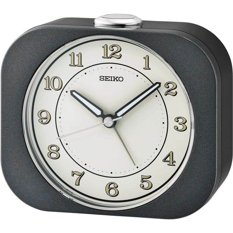 Seiko Kyoda Metallic Black Analog Quartz Alarm Clock