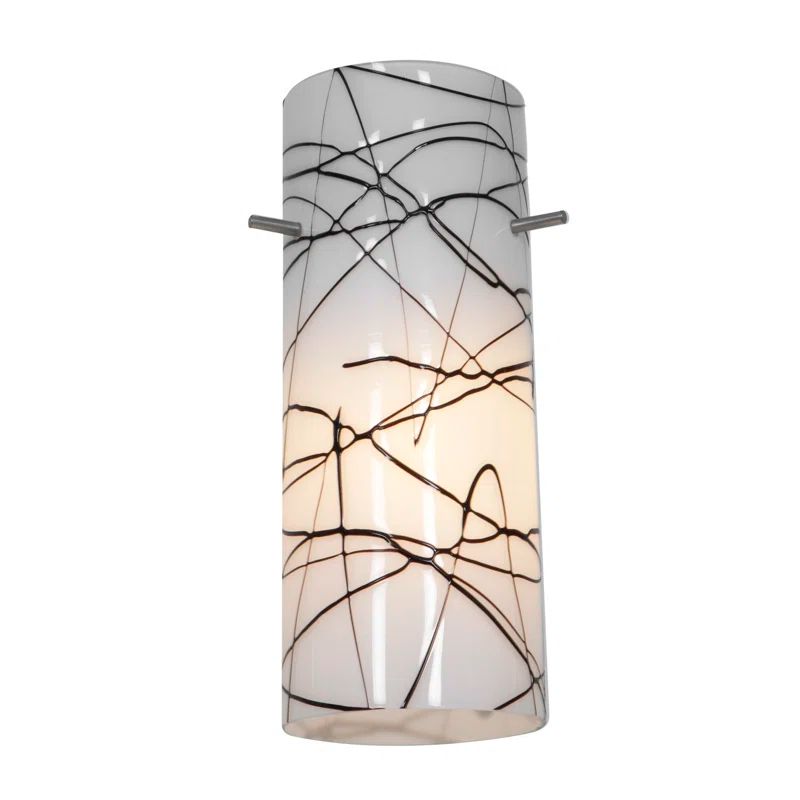 Black and White Glass Cylinder Pendant Shade
