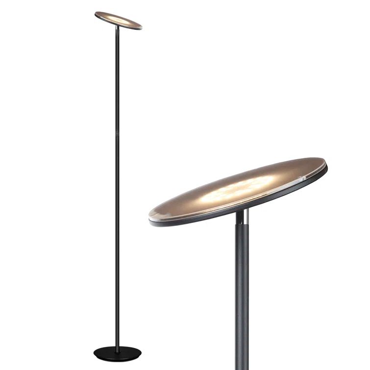 Sky Flux 67" Matte Black LED Torchiere Floor Lamp for Versatile Lighting