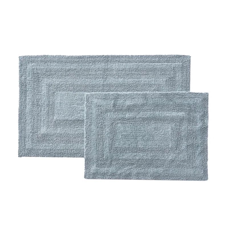 Logan Green Cotton 2 Piece Bath Rug Set