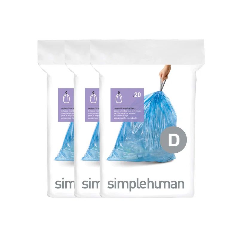 Blue Leak Resistant Drawstring Trash Bags, 20 Liter Capacity