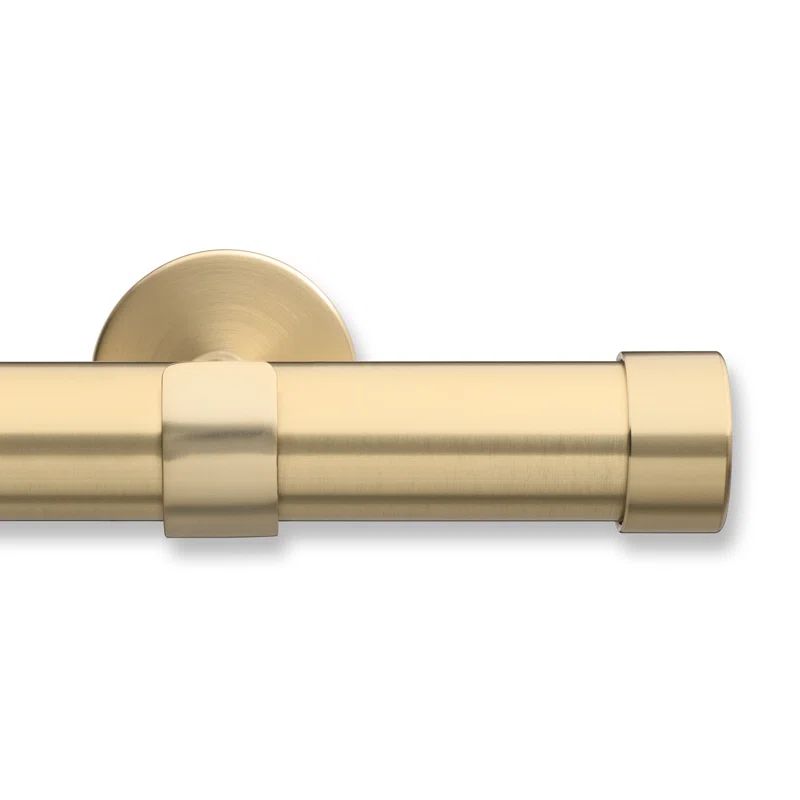 108" Brushed Gold Metal Wall Mounted Curtain Rod