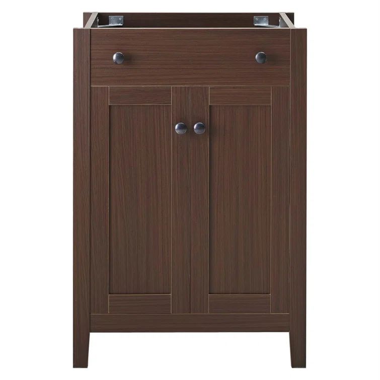 Nantucket 24" Walnut Wood Freestanding Bathroom Vanity Base