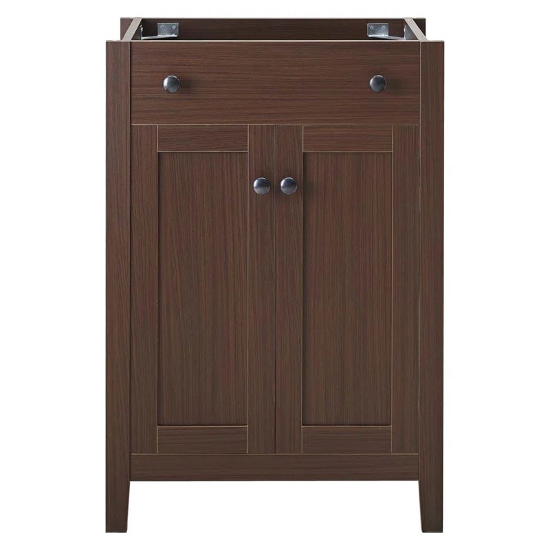 Nantucket 24" Walnut Wood Freestanding Bathroom Vanity Base