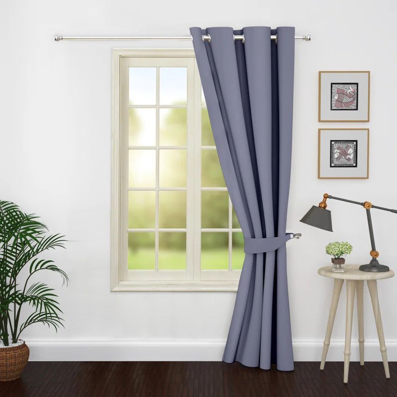 Light Purple Polyester Blackout Grommet Panel Curtains, 46" x 63"