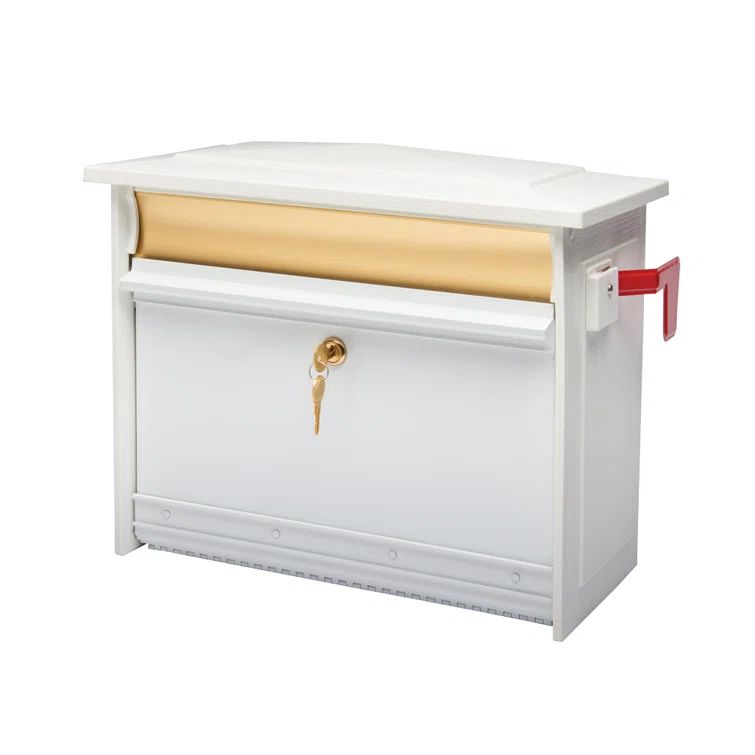 Medium Black and Aluminum Locking Mailbox with Keys