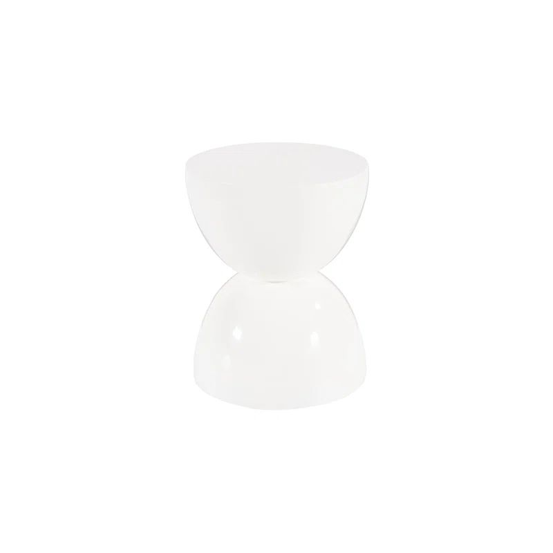 Contemporary Totem 14" White Gel-Coat Composite Accent Stool