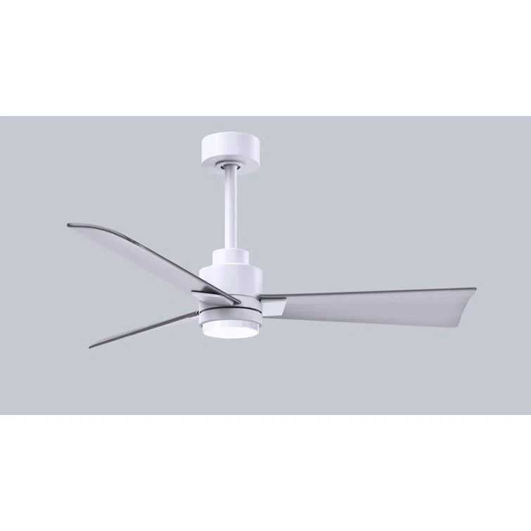 Alessandra 42" Matte White Brushed Nickel Ceiling Fan with Remote