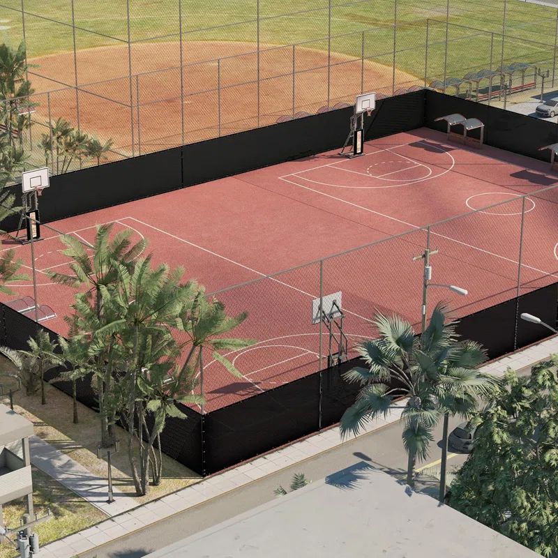 Amgo 4' x 10' Green Privacy Screen with Black Bindings and Grommets